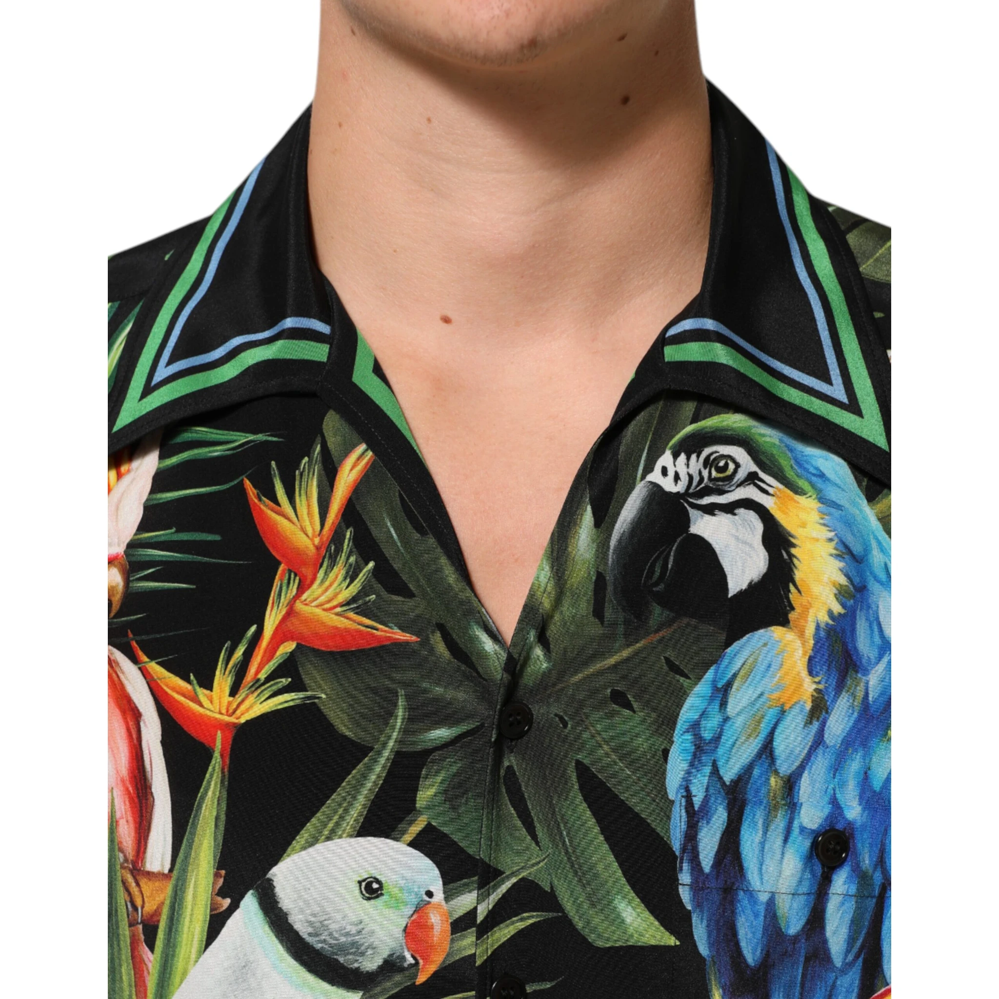 Multicolor Parrot Print Lounge Casual Shirt
