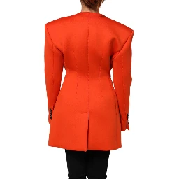 Red Buttoned Down Women Trench Coat Jacket