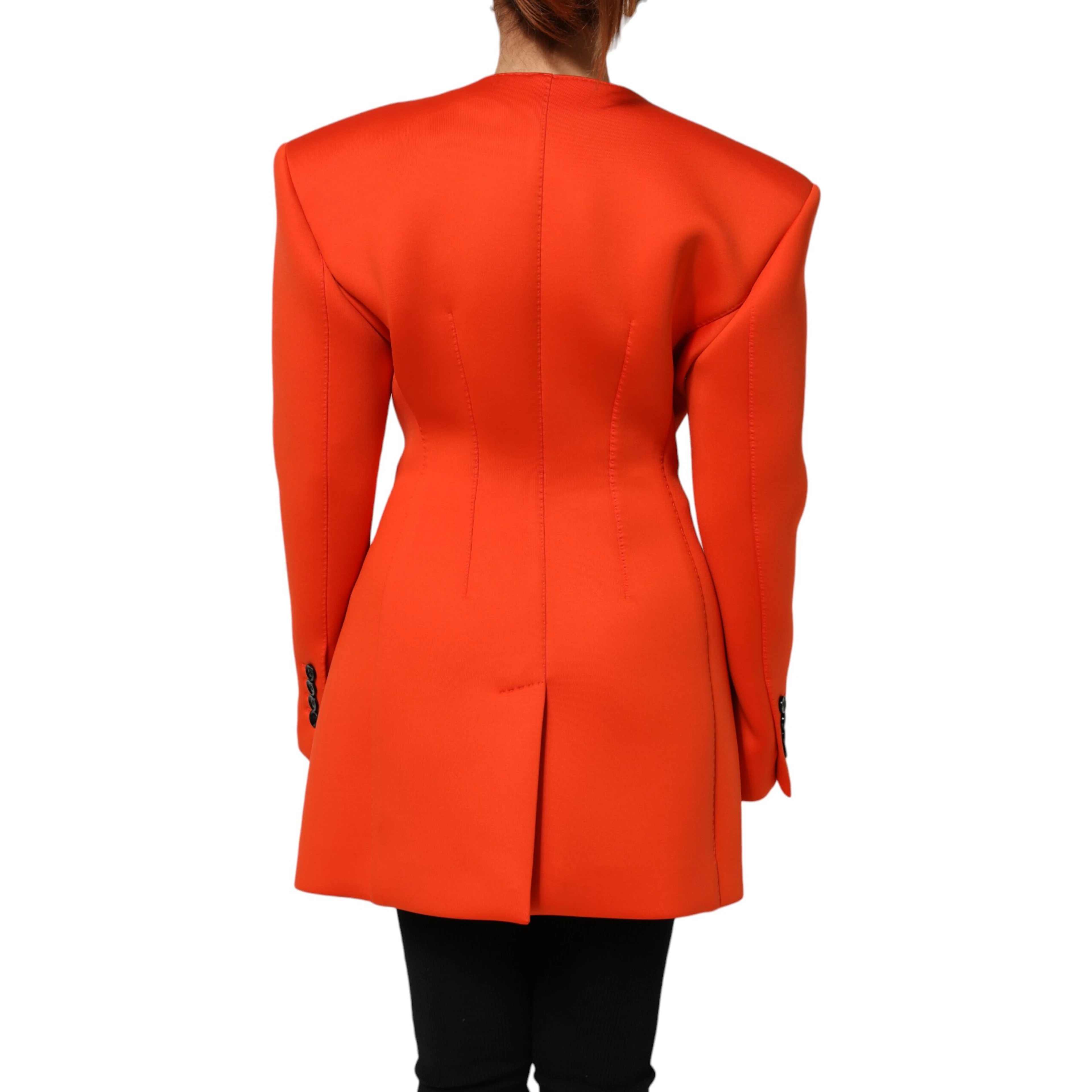 Red Buttoned Down Women Trench Coat Jacket