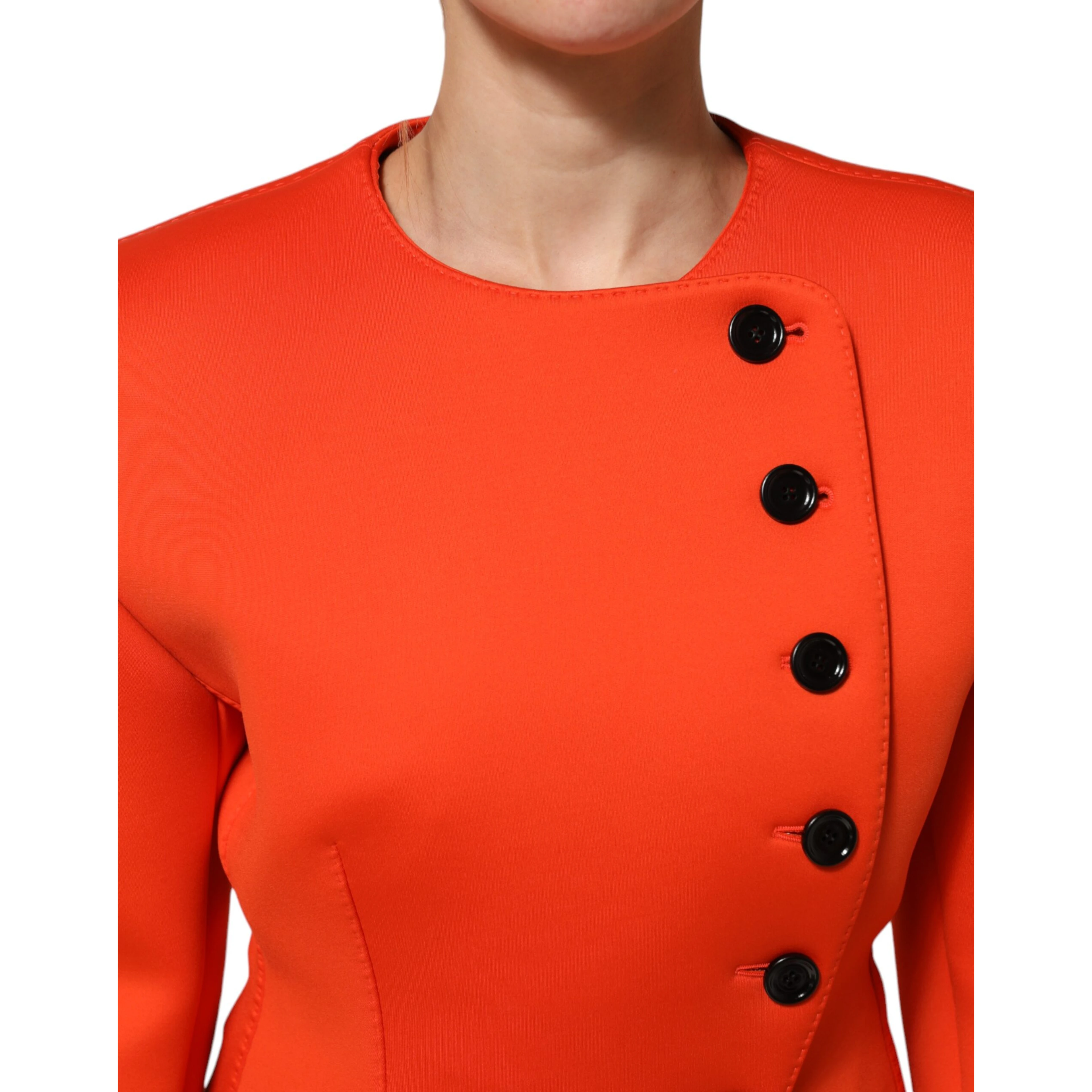 Red Buttoned Down Women Trench Coat Jacket