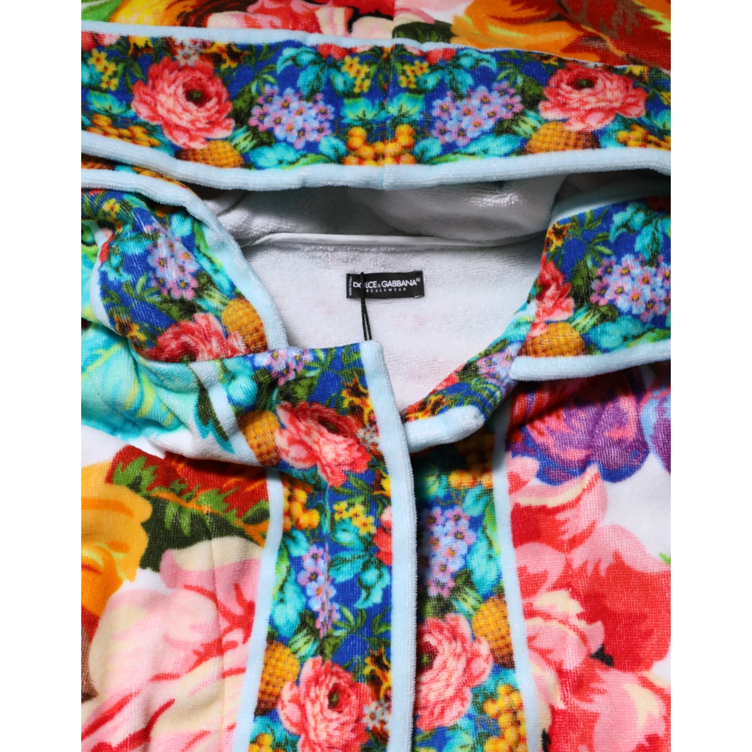 Multicolor Floral Print Belted Bathrobe Coat Jacket