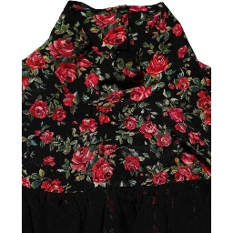 Black Floral Print Long Sleeve Blouse Top