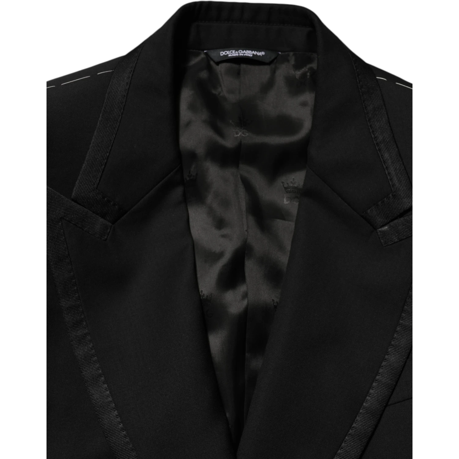 Black Wool 1 Button Suit Jacket Men Blazer