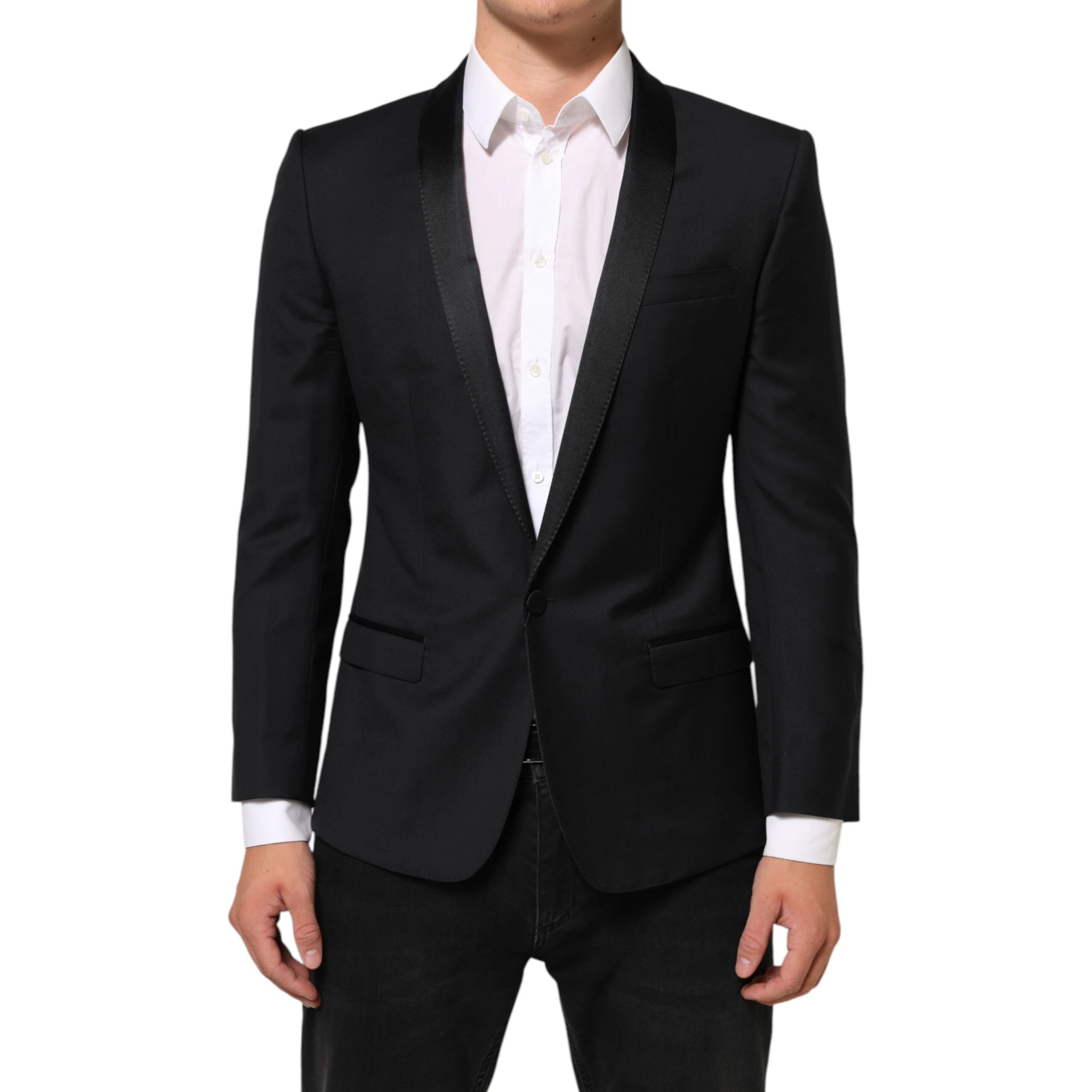 Black GOLD 1 Button Suit Jacket Men Blazer
