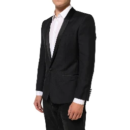 Black GOLD 1 Button Suit Jacket Men Blazer