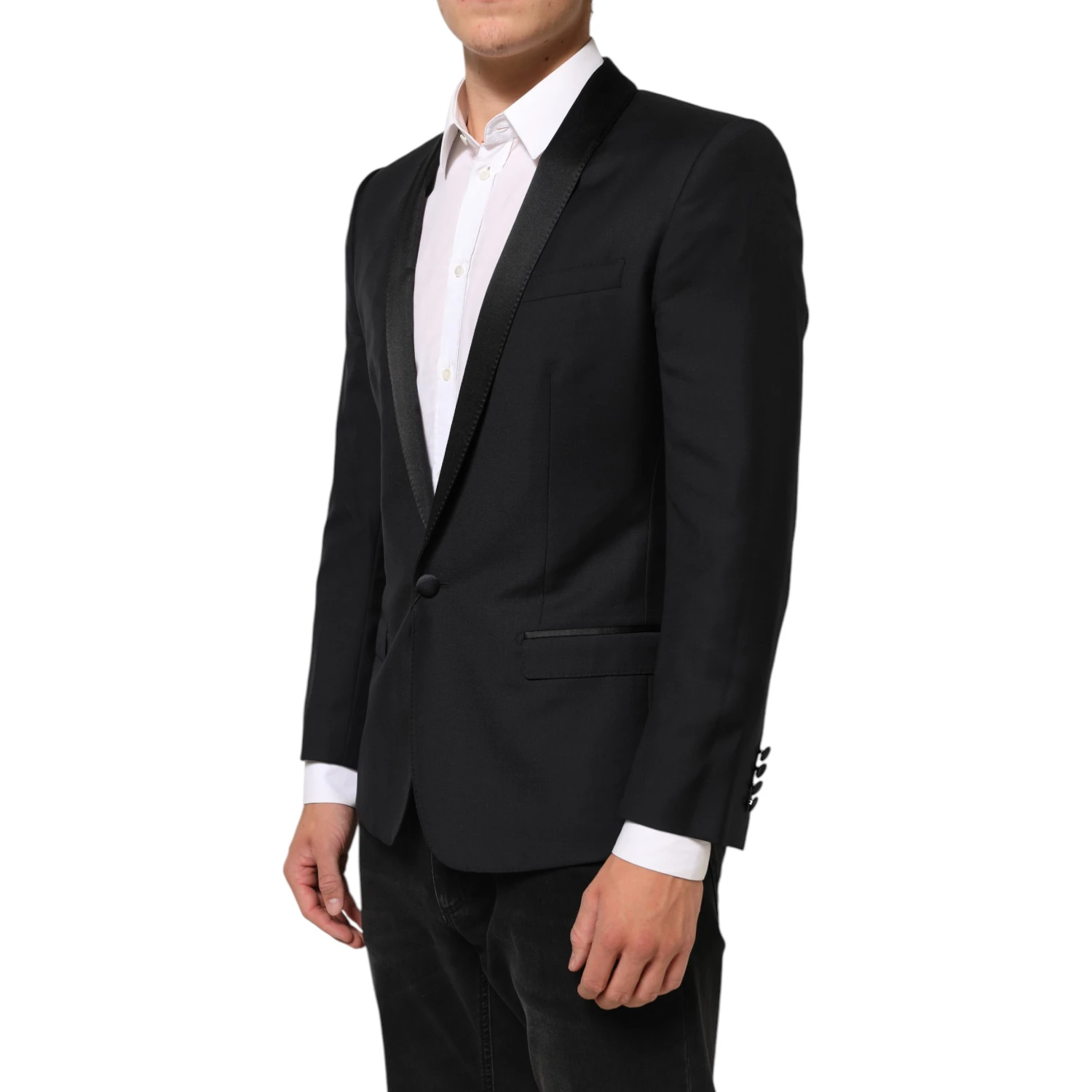 Black GOLD 1 Button Suit Jacket Men Blazer