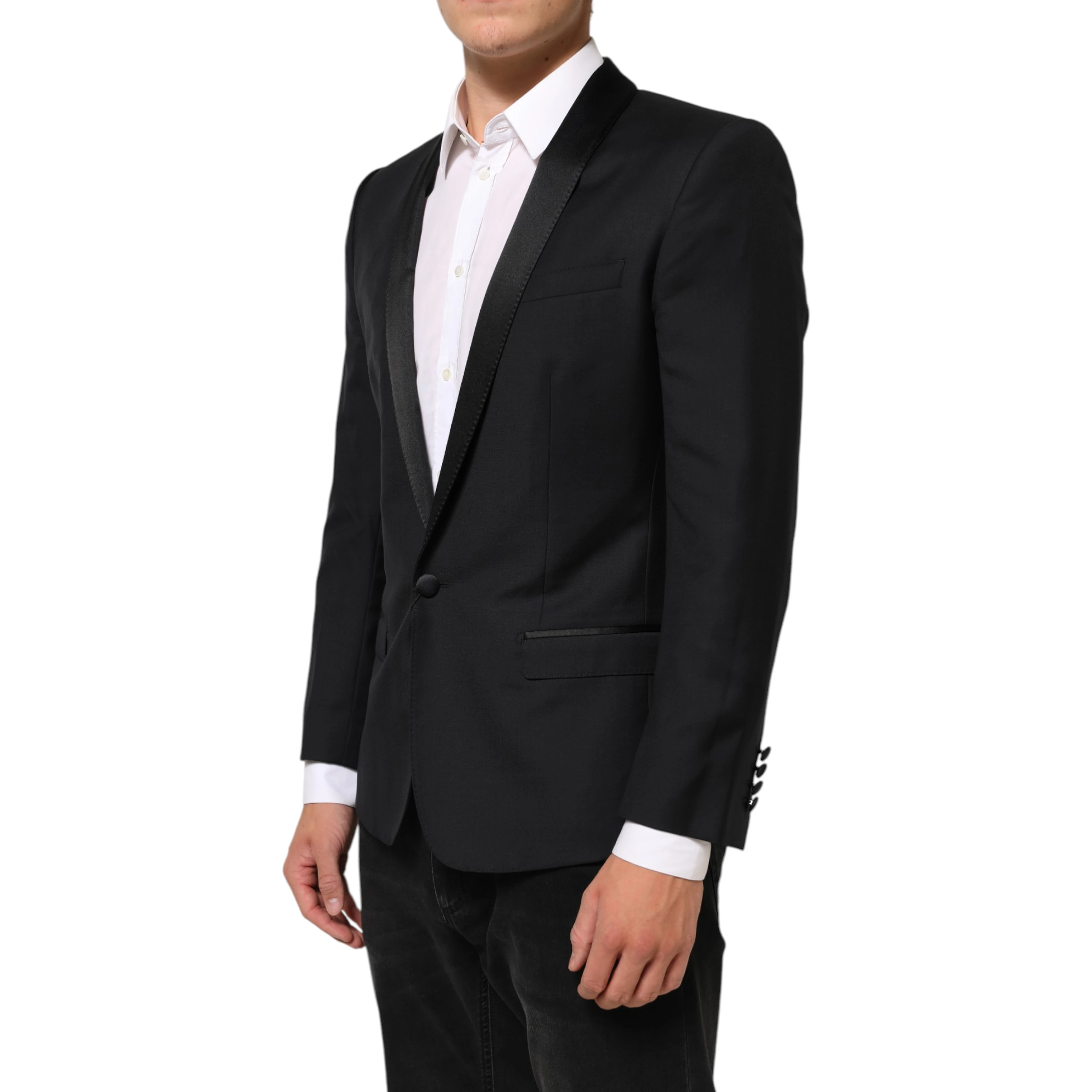 Black GOLD 1 Button Suit Jacket Men Blazer
