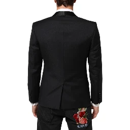 Black GOLD 1 Button Suit Jacket Men Blazer