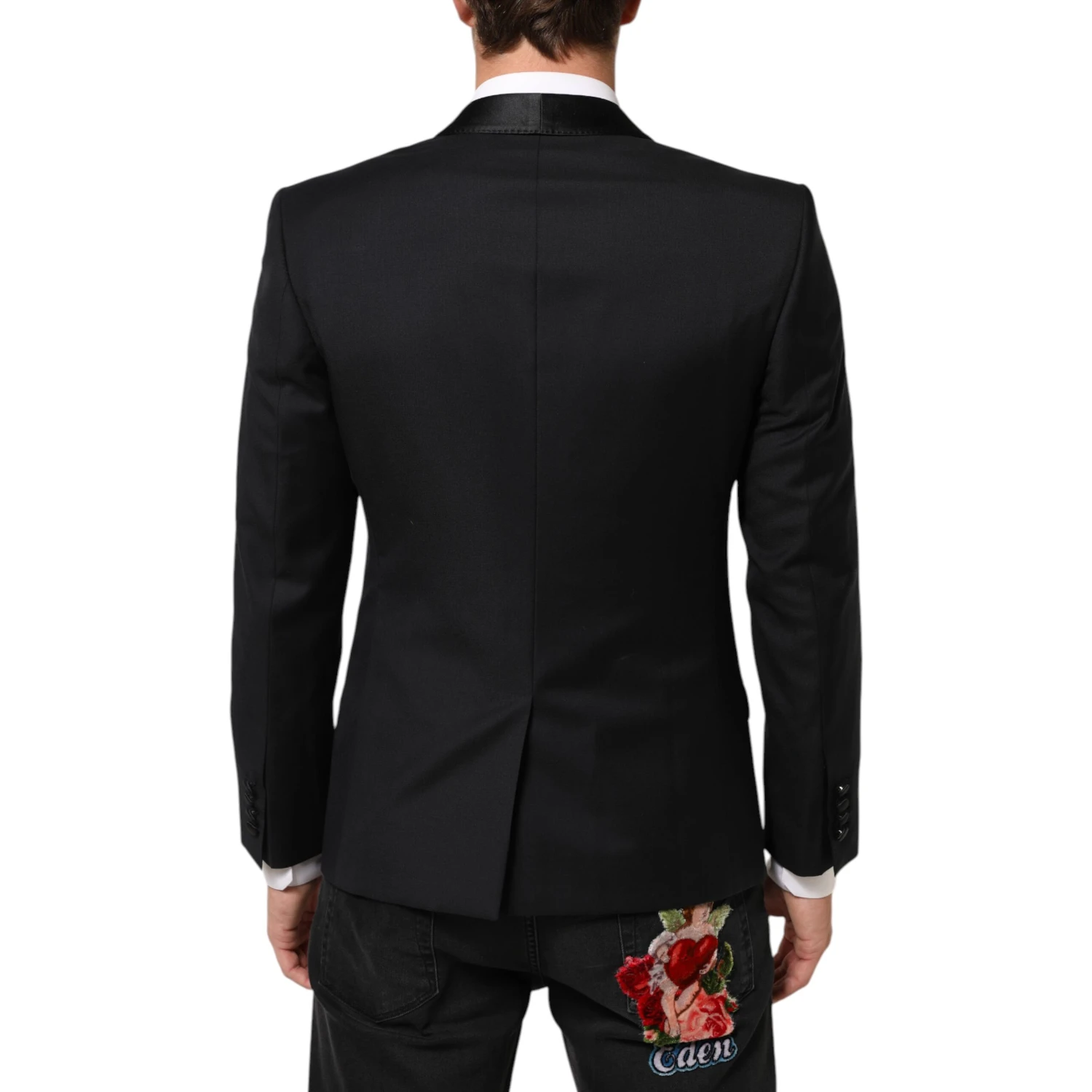 Black GOLD 1 Button Suit Jacket Men Blazer
