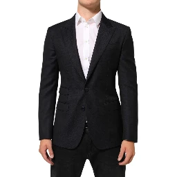 Black Wool NAPOLI 2 Button Men Suit Blazer