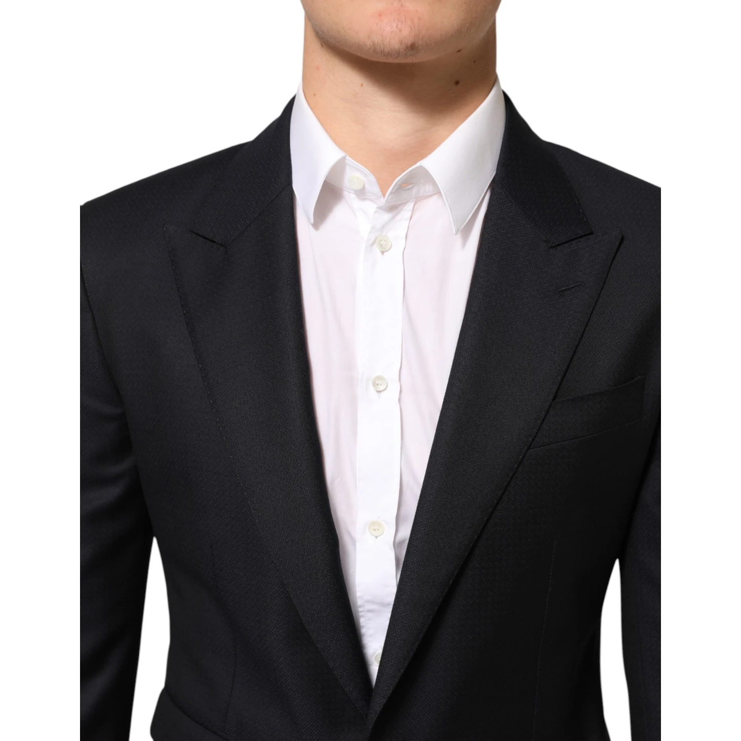 Black Wool NAPOLI 2 Button Men Suit Blazer