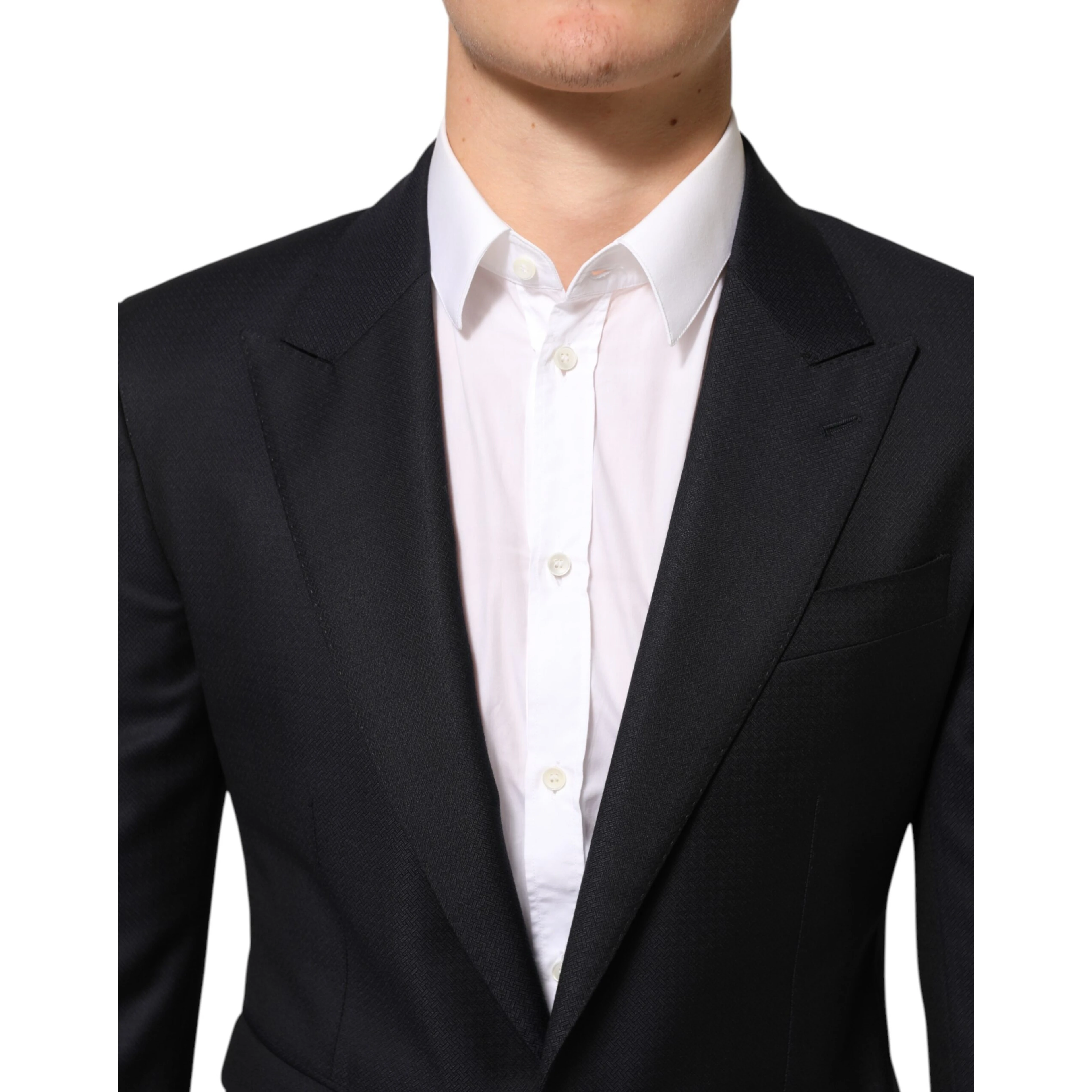 Black Wool NAPOLI 2 Button Men Suit Blazer