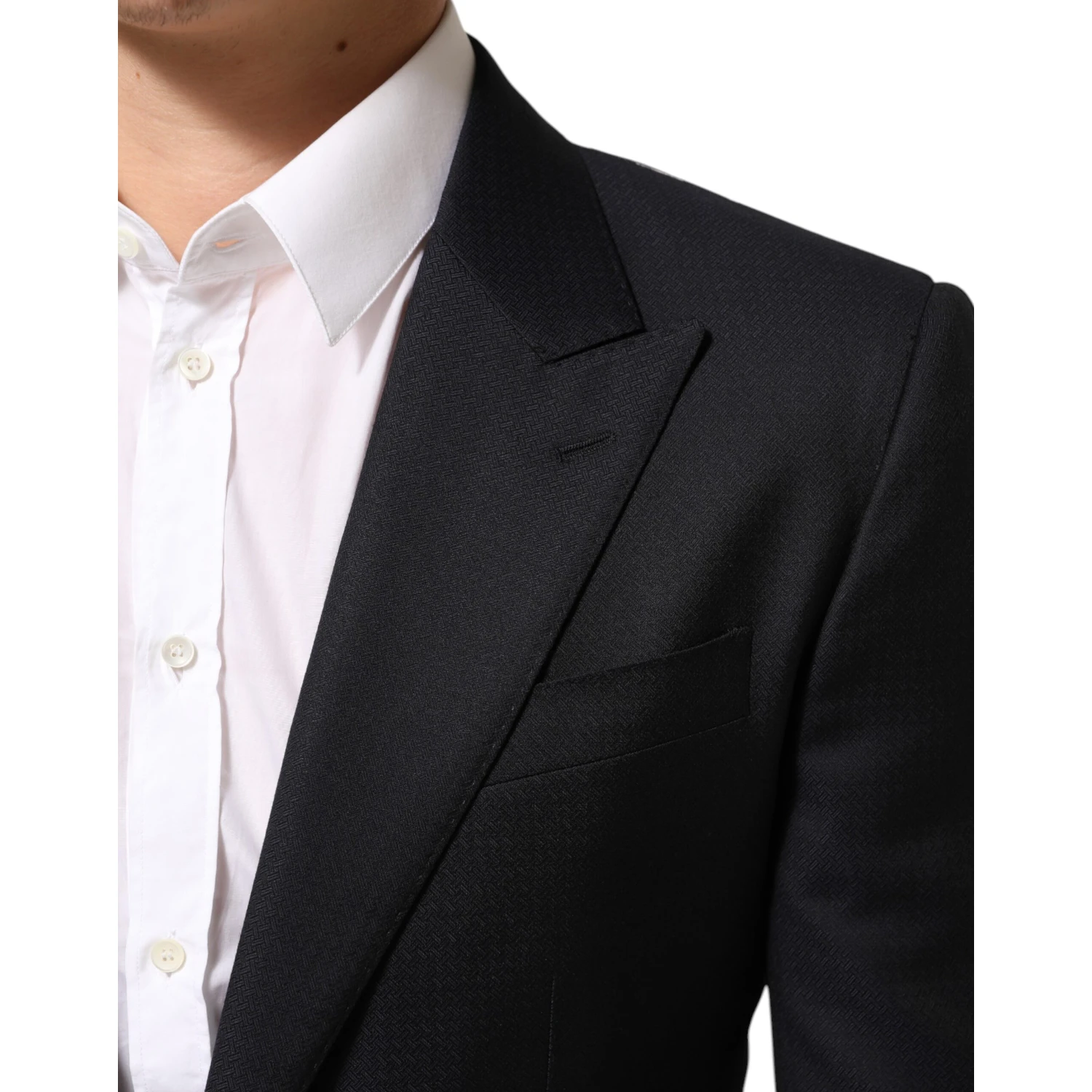 Black Wool NAPOLI 2 Button Men Suit Blazer