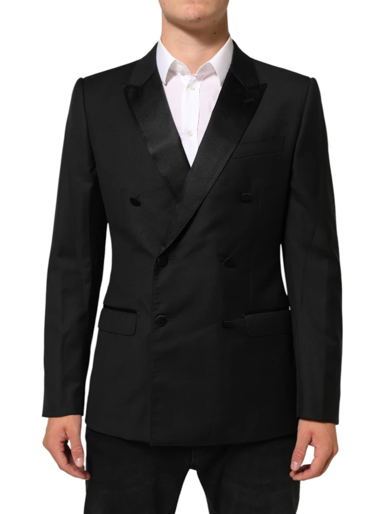 Black MARTINI Double-Breasted Suit Blazer alternative