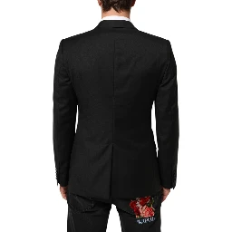 Black MARTINI Double-Breasted Suit Blazer