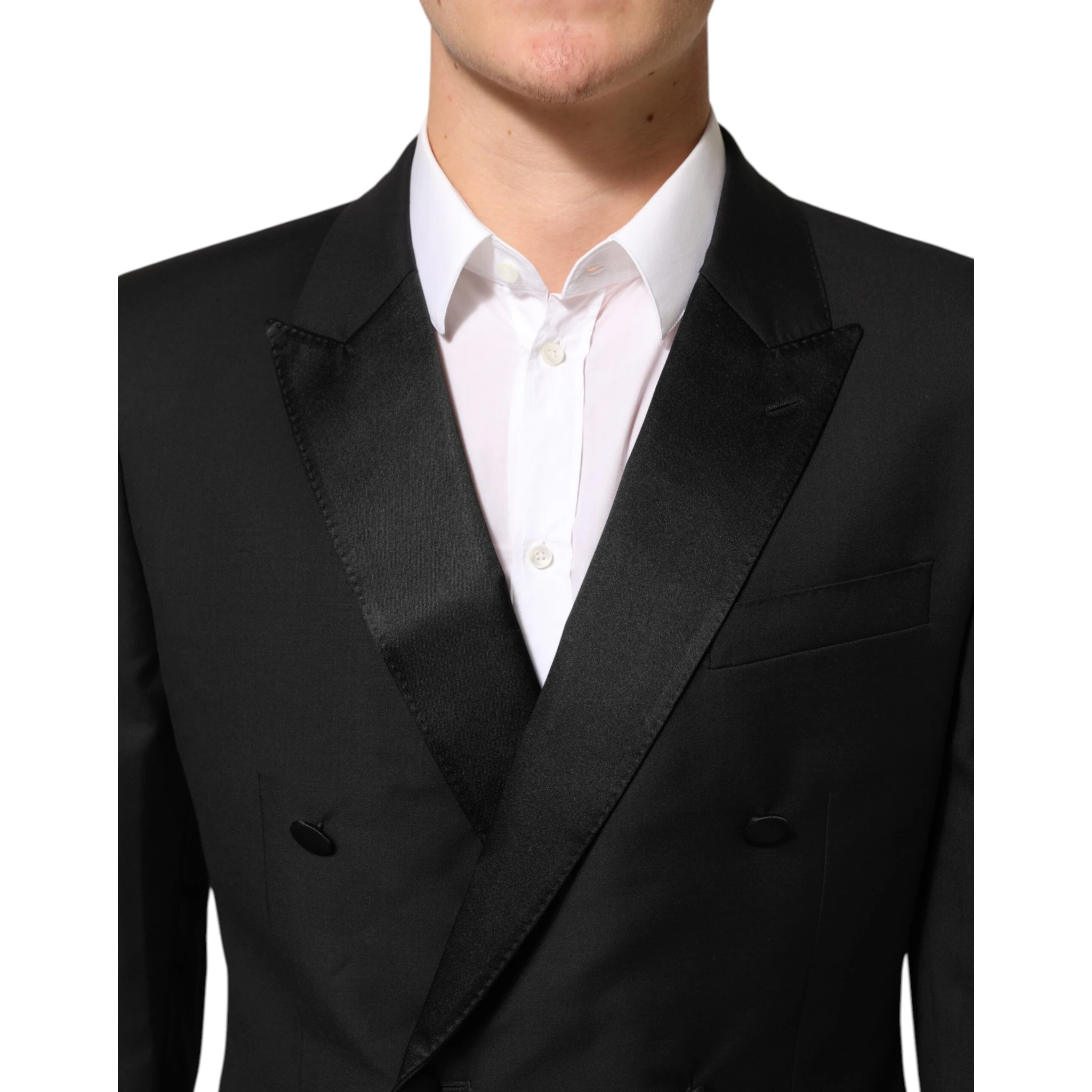 Black MARTINI Double-Breasted Suit Blazer