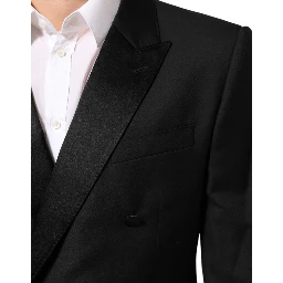 Black MARTINI Double-Breasted Suit Blazer
