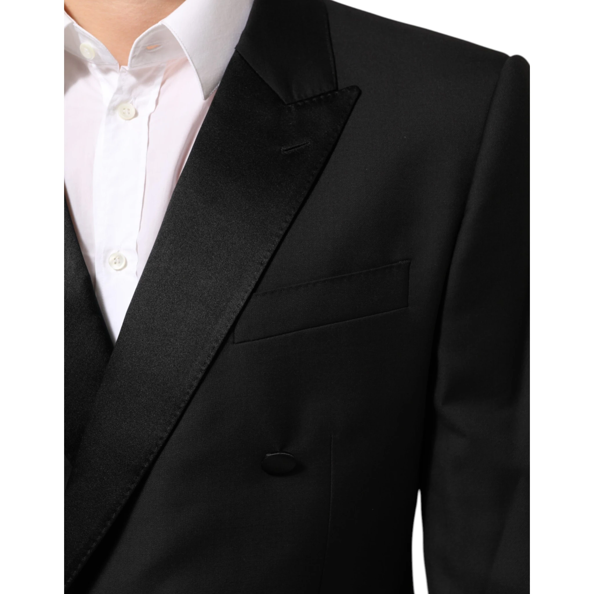 Black MARTINI Double-Breasted Suit Blazer
