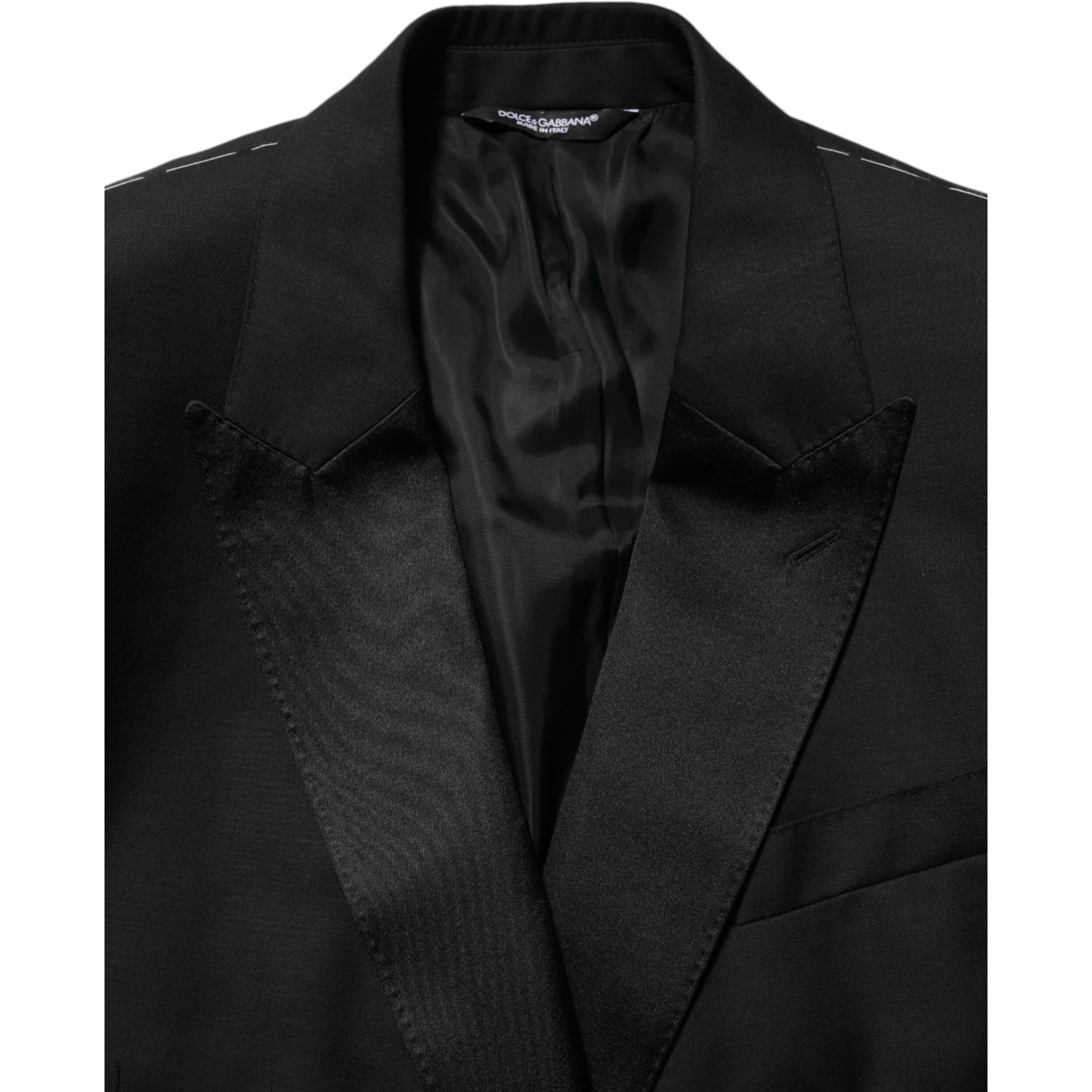 Black MARTINI Double-Breasted Suit Blazer