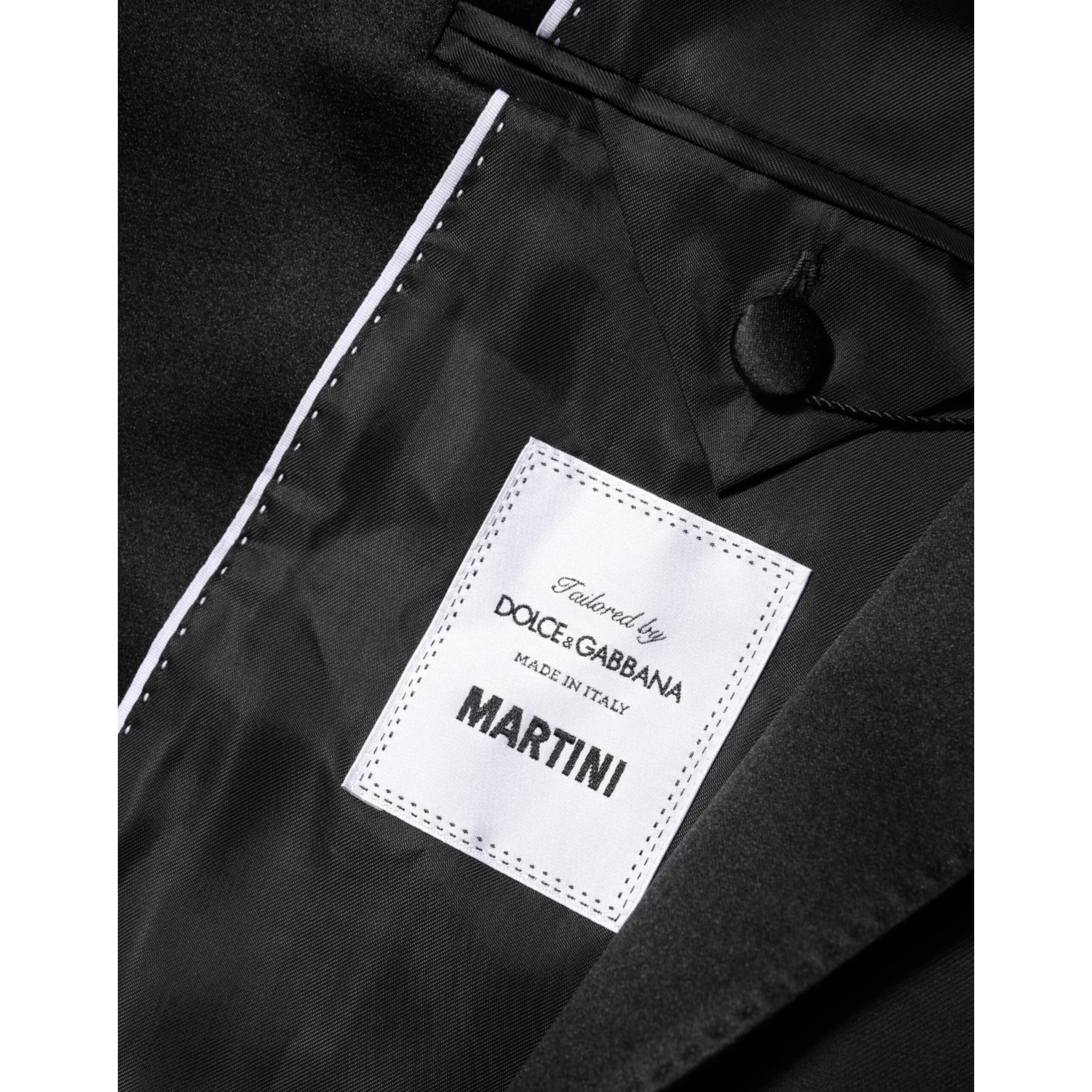 Black MARTINI Double-Breasted Suit Blazer