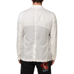 White Cotton 1 Button Men Suit Blazer