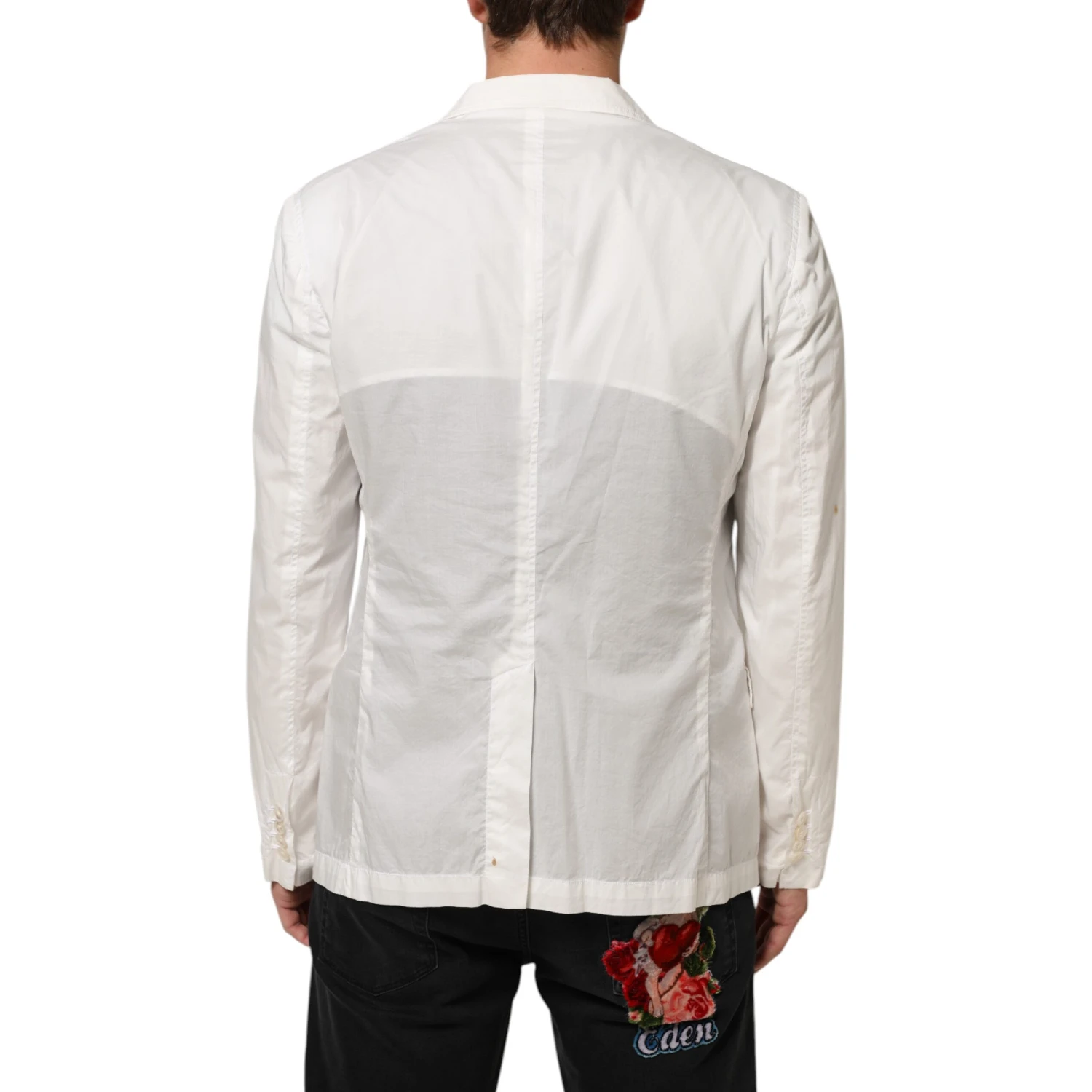 White Cotton 1 Button Men Suit Blazer