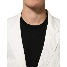 White Cotton 1 Button Men Suit Blazer