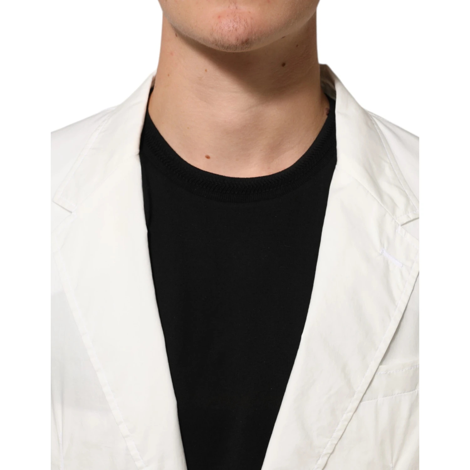 White Cotton 1 Button Men Suit Blazer
