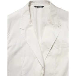 White Cotton 1 Button Men Suit Blazer