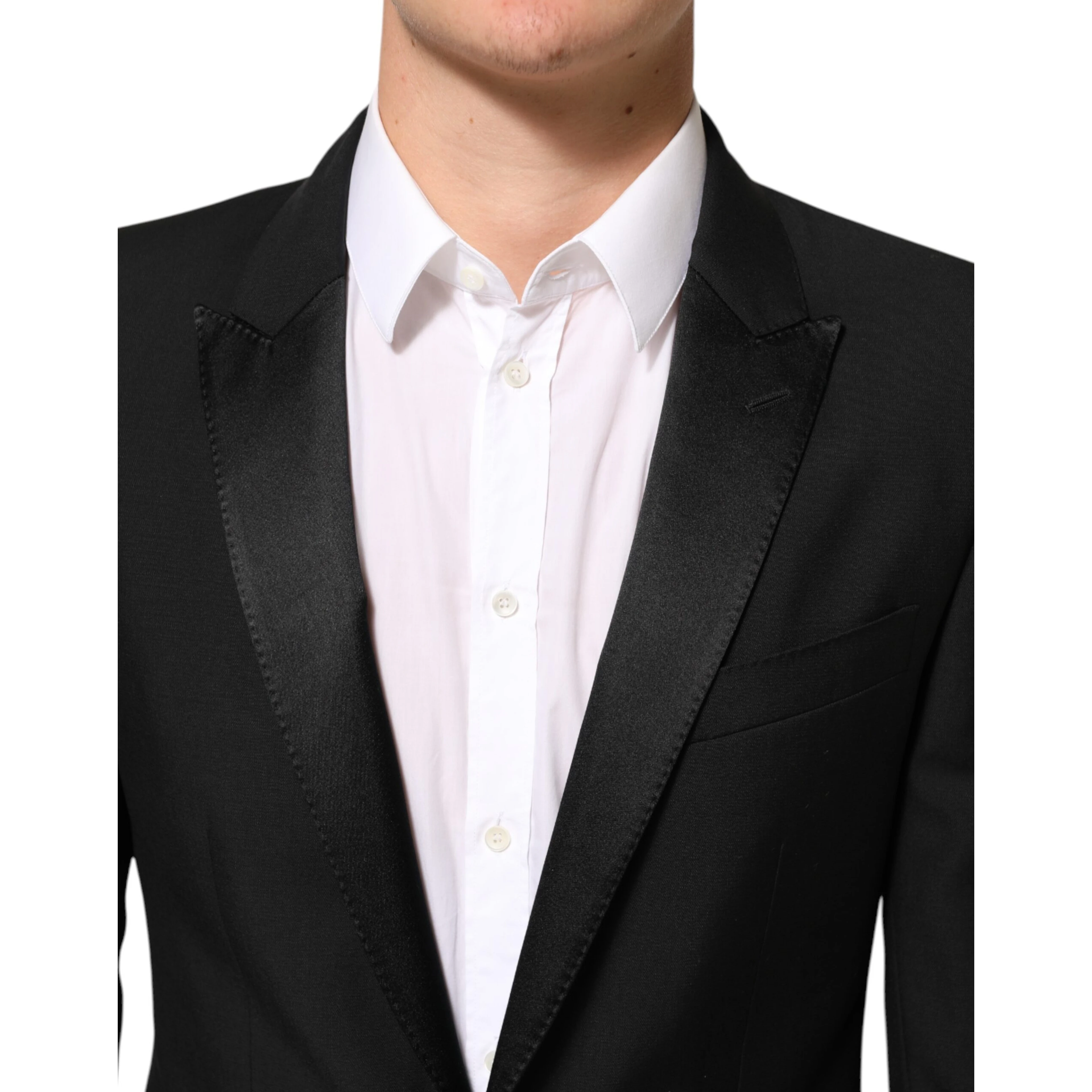 Black Wool MARTINI 2 Button Men Suit Blazer