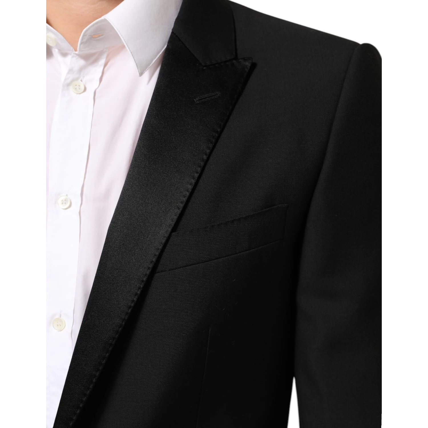 Black Wool MARTINI 2 Button Men Suit Blazer