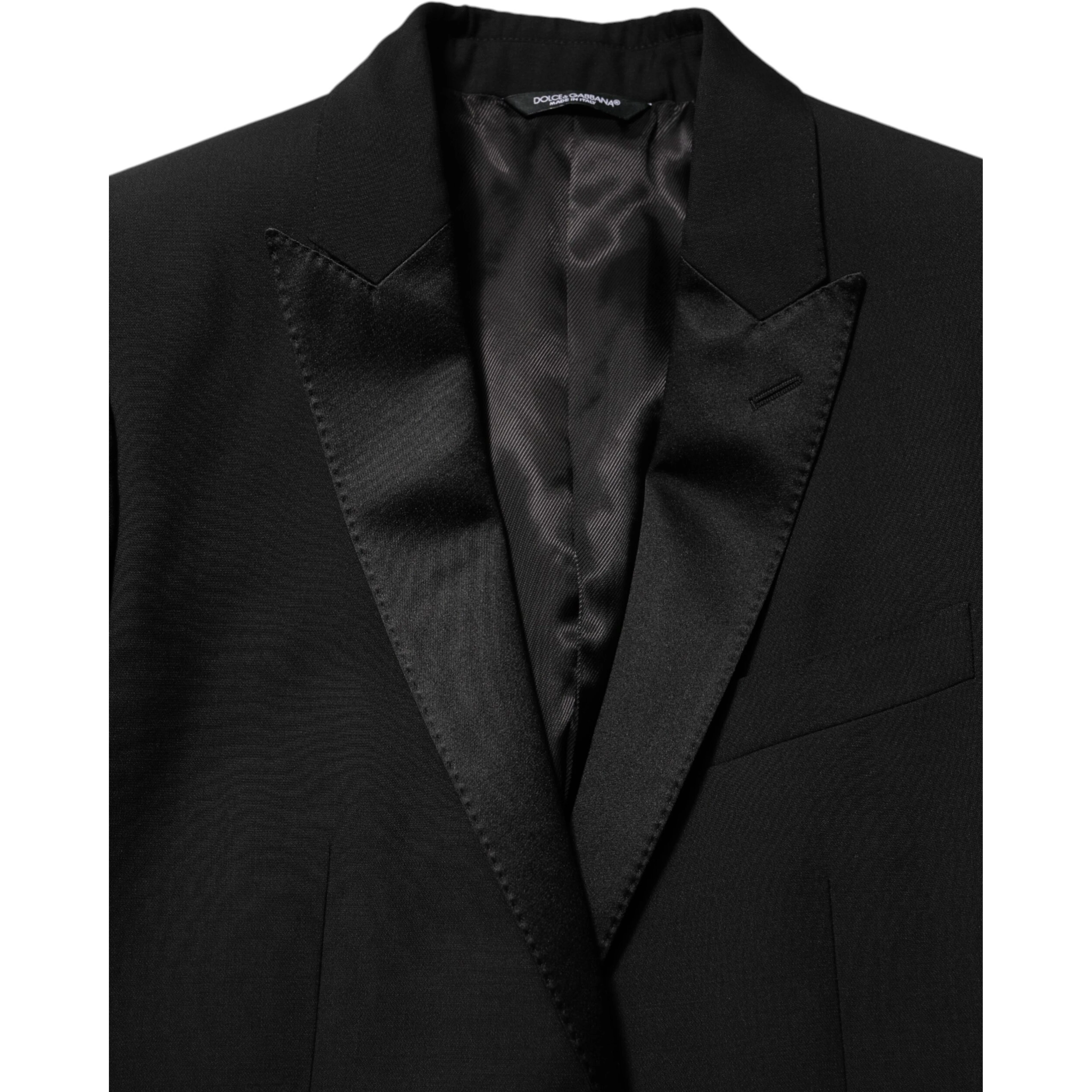 Black Wool MARTINI 2 Button Men Suit Blazer