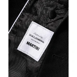 Black Wool MARTINI 2 Button Men Suit Blazer