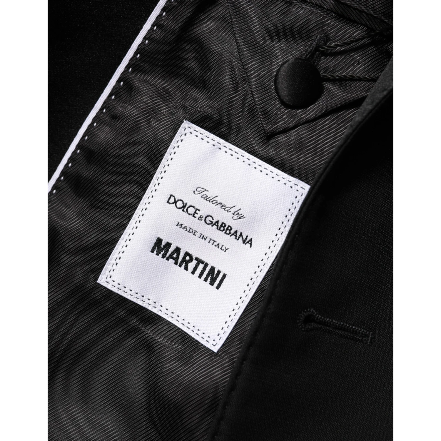 Black Wool MARTINI 2 Button Men Suit Blazer