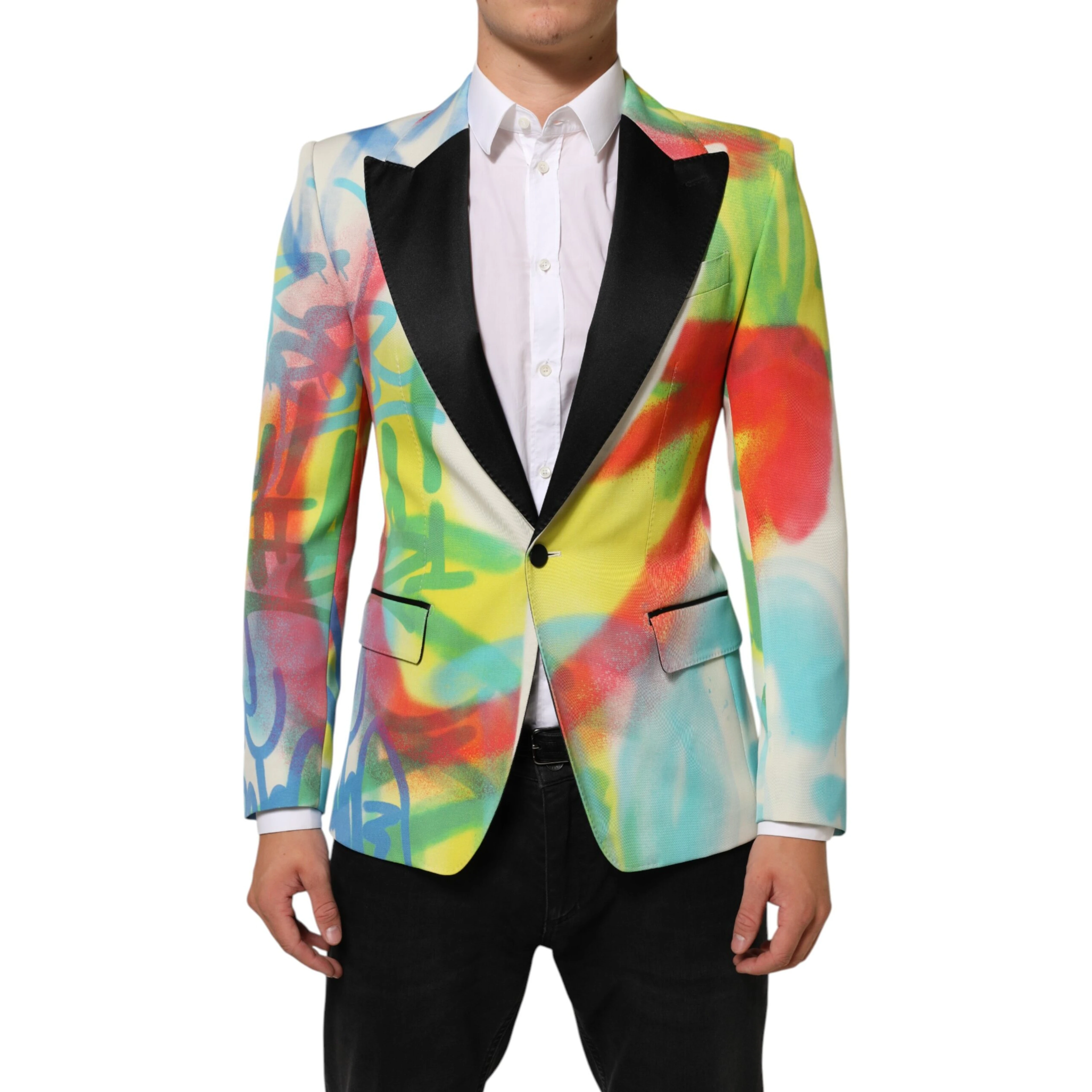 Multicolor Graffiti SICILIA 1 Button Men Suit Blazer