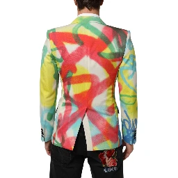 Multicolor Graffiti SICILIA 1 Button Men Suit Blazer