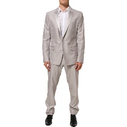 Light Gray Wool 2 Piece MARTINI Formal Suit