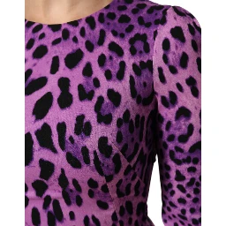 Violet Leopard Sheath Bodycon Mini Dress