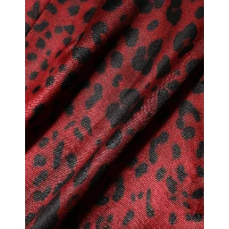 Red Leopard Sheath Long Sleeves Dress