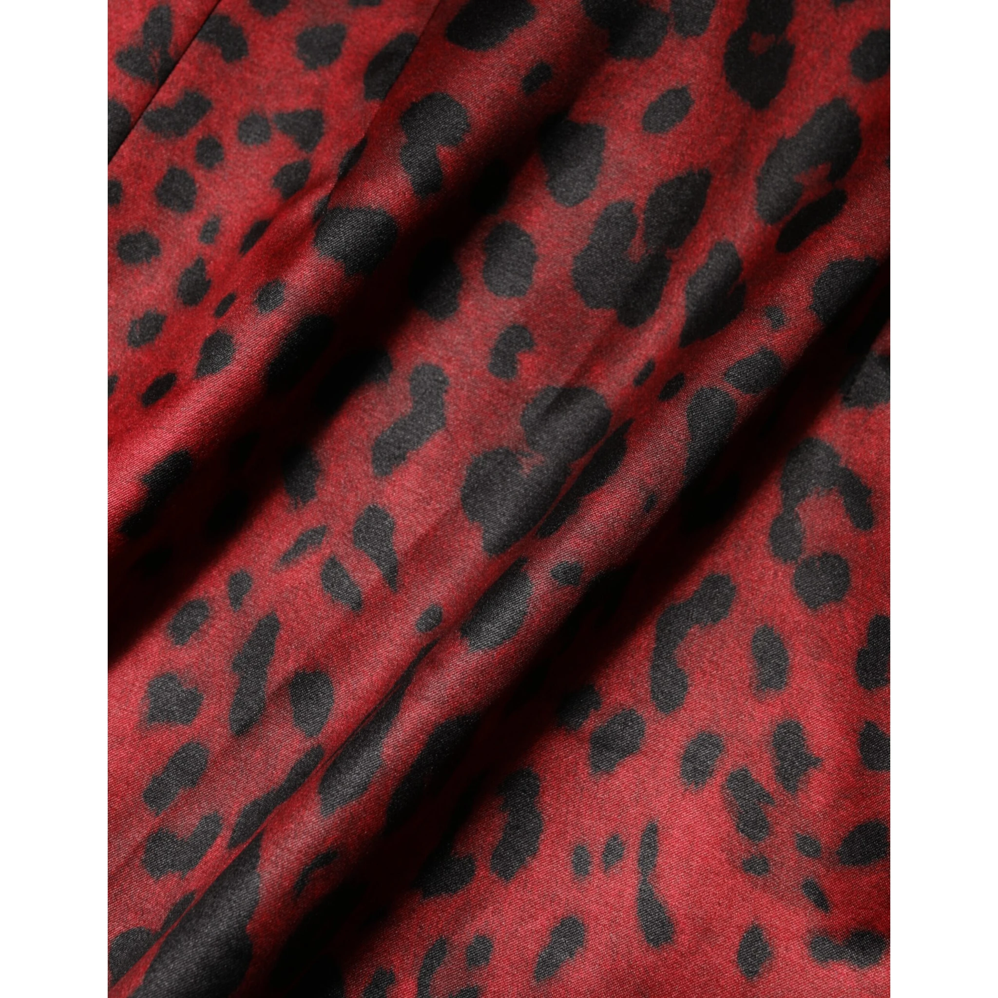 Red Leopard Sheath Long Sleeves Dress