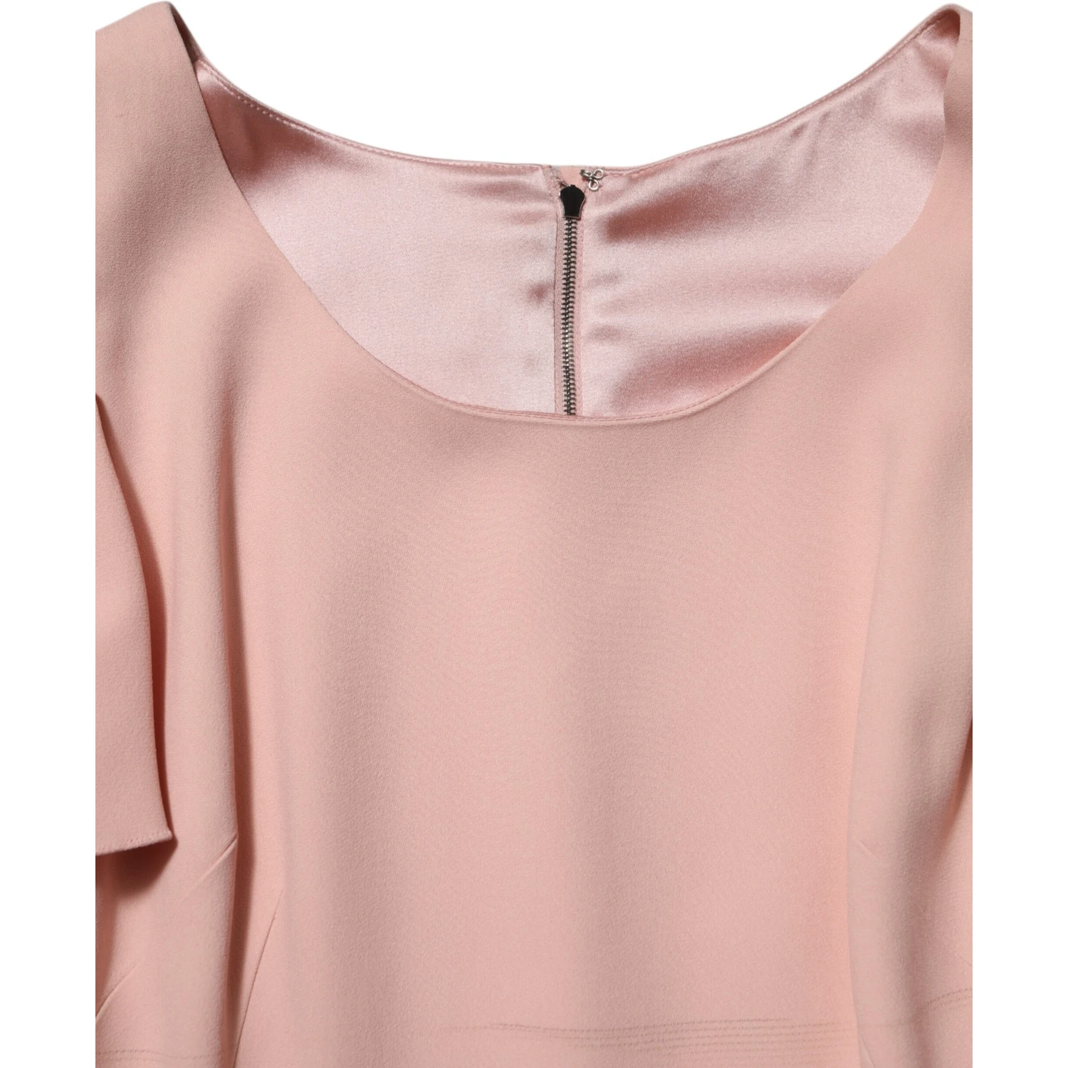 Pink Viscose Fit Flared Sheath Midi Dress