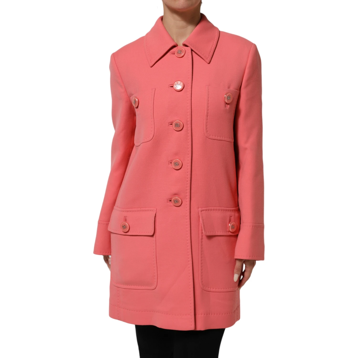 Pink Buttoned Down Trench Coat Jacket