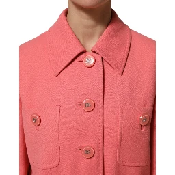 Pink Buttoned Down Trench Coat Jacket