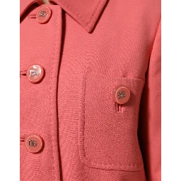 Pink Buttoned Down Trench Coat Jacket