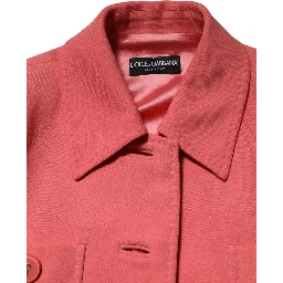 Pink Buttoned Down Trench Coat Jacket