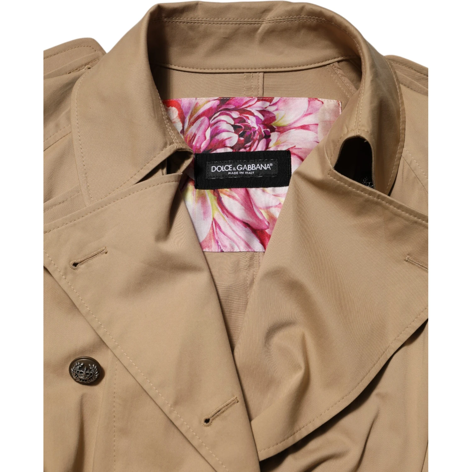 Khaki Double Breasted Trench Coat Jacket