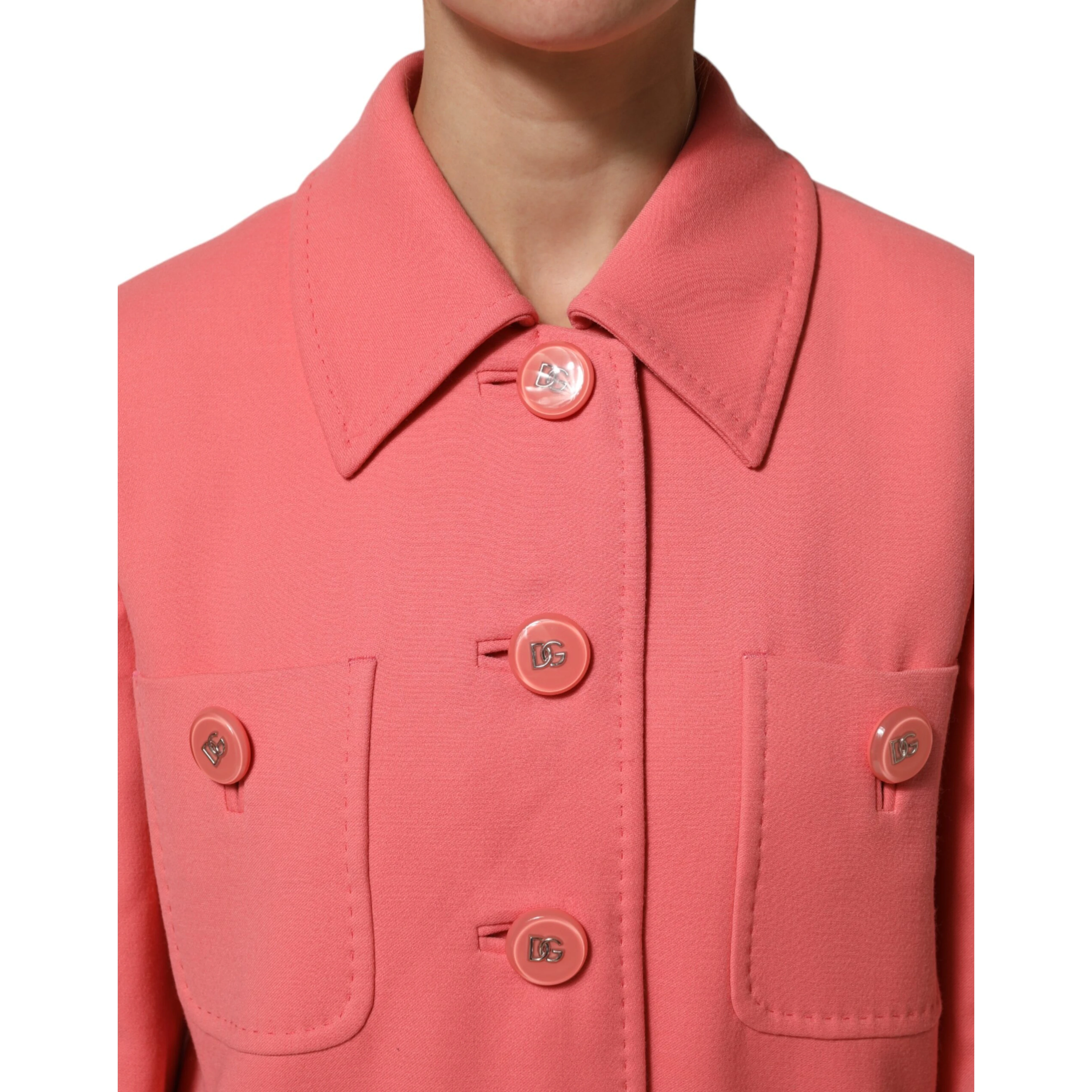 Pink Buttoned Down Trench Coat Jacket