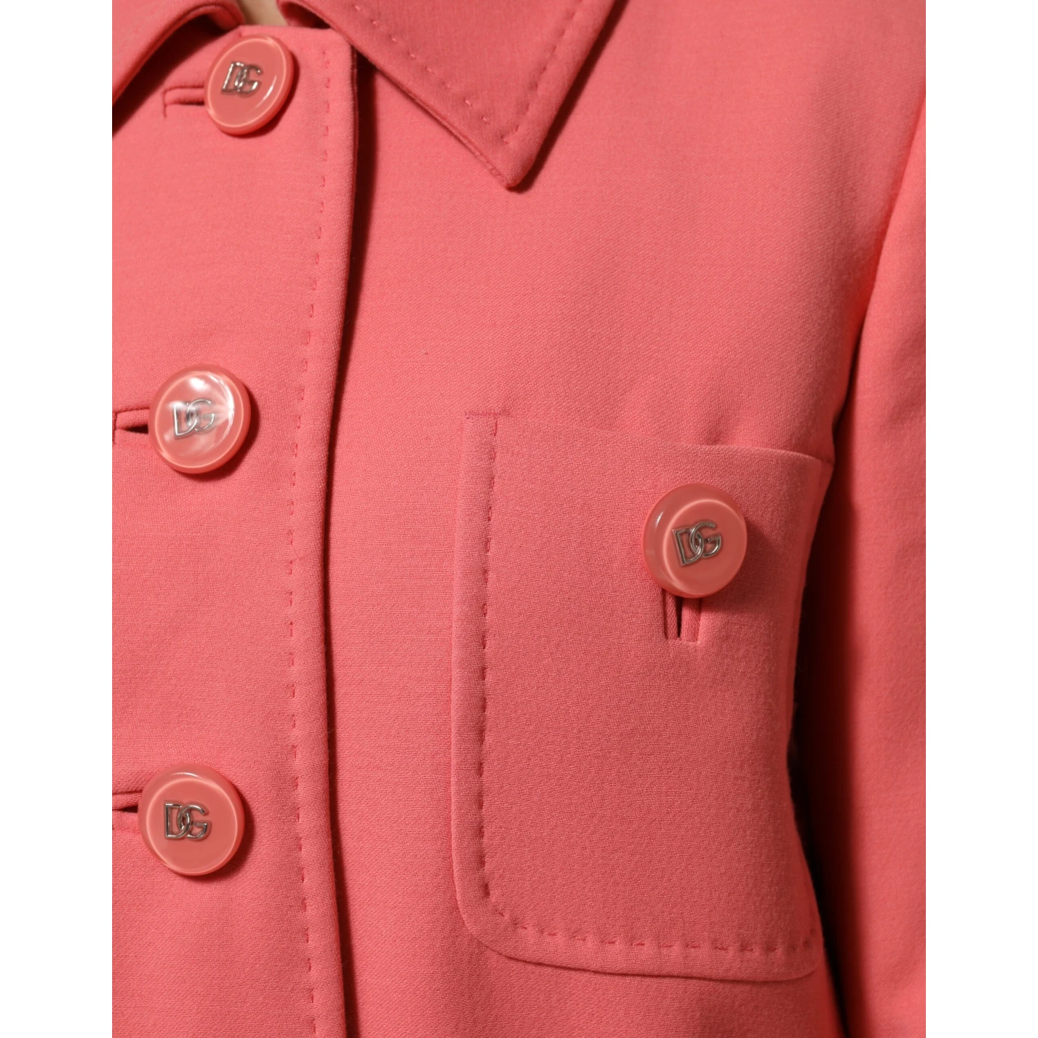 Pink Buttoned Down Trench Coat Jacket