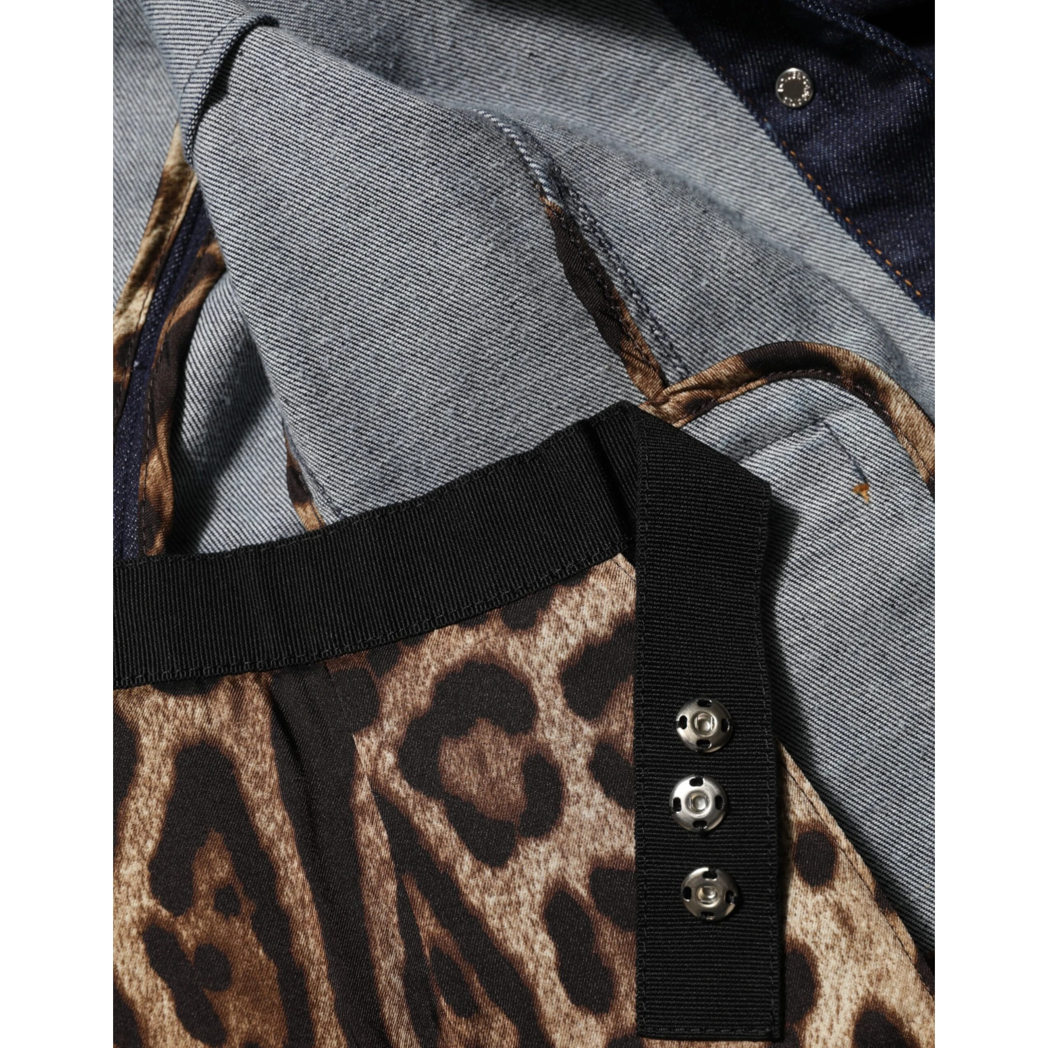 Dark Blue Cotton Collared Denim Coat Jacket
