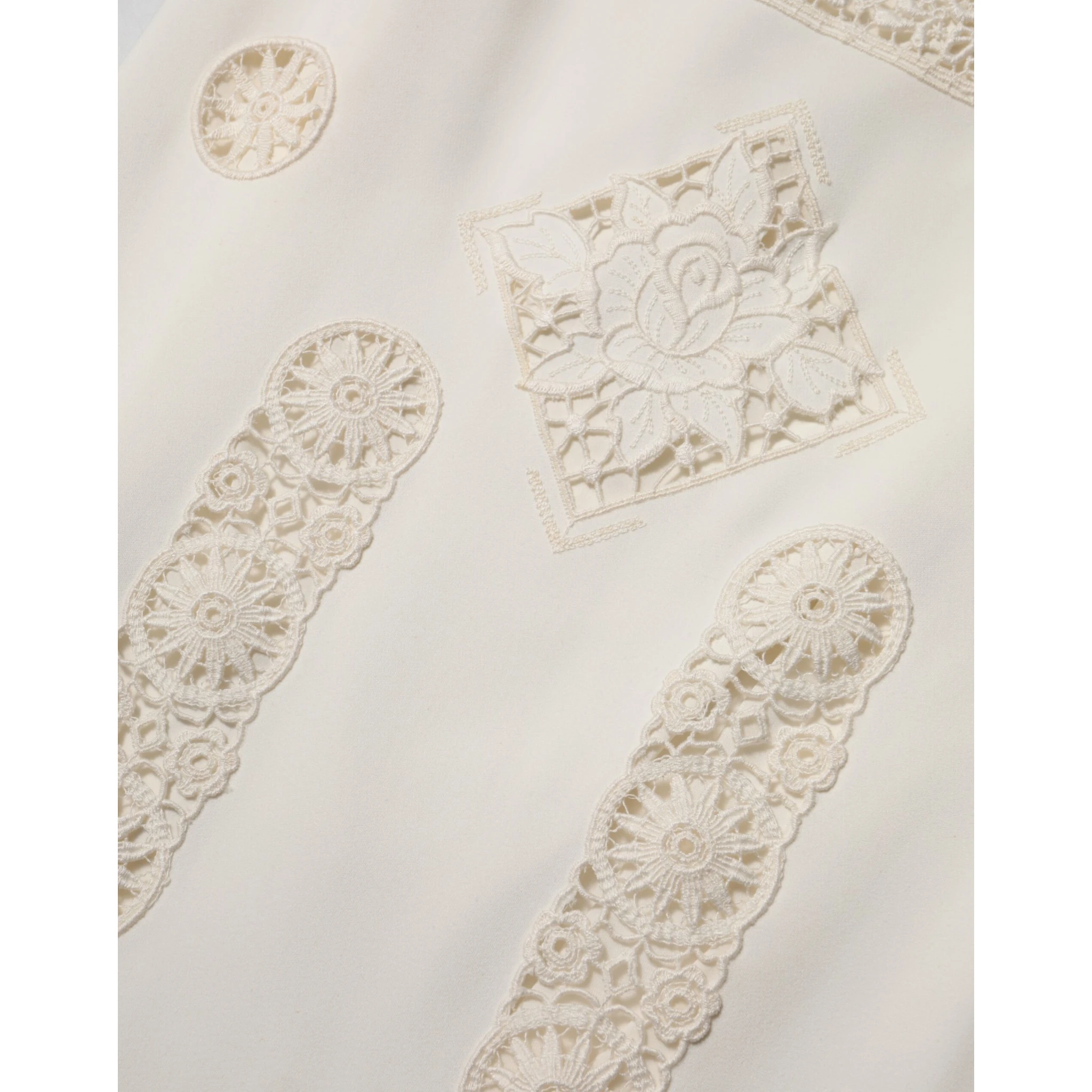 White Floral Lace Sleeveless Midi Dress